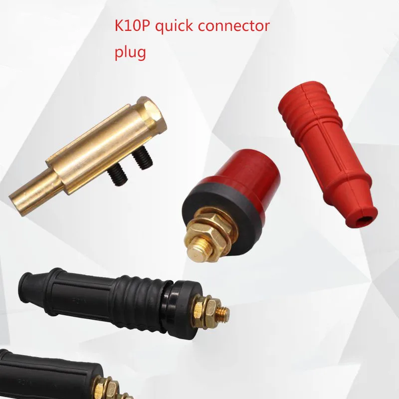 Soldador plug soquete cone tipo em linha rápida plug k10p soldador junção rápida redonda preto vermelho