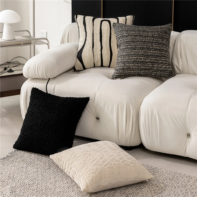 45X45CM Minimalist Geometry Throw Pillow Cover Black Premium Stamping Waist Cushion Cover Decor Home Decorative Pillowcase