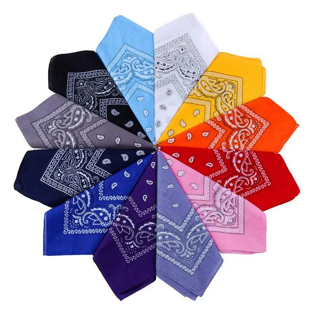 12Pcs Unisex Floral Print Bandana Paisley Headbands Floral Print Cycling Sport Square Bandana Head Scarf Face Mask Handkerchief