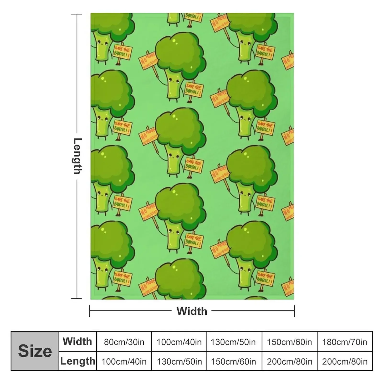 The Green Broccoli Throw Blanket couch cozy soft plush fuzzy picnic outdoor blanket