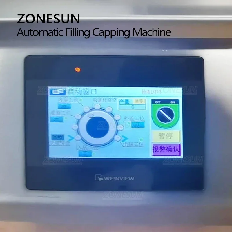 ZONESUN-máquina automática de prensado de tapas de llenado de botellas de penicilina líquida Oral de escritorio con alimentador de tapas