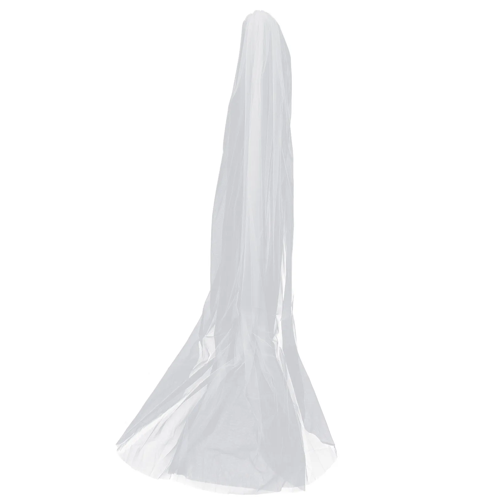Bridal Hair Veil For Wedding Planner Supplies Fall Wedding Accessories Floor Length Double Layer Ivory Tulle Cathedral
