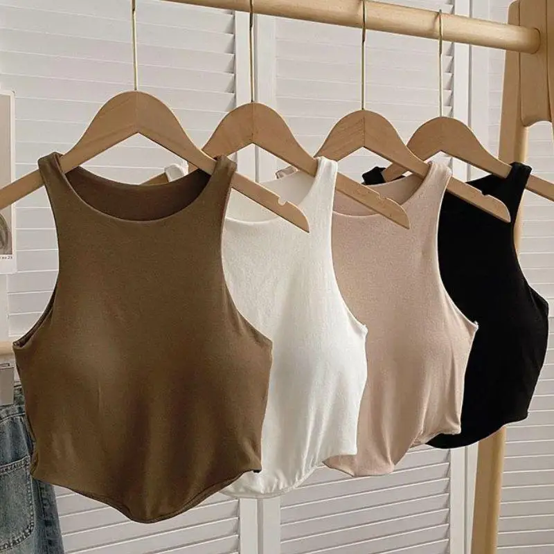 

Yoga Top For Women Loose Fit Workout Crop Tops Tank Gym Wear Fitness Sleeveless Cami Sport Shirts Running Vest Built In Bra
