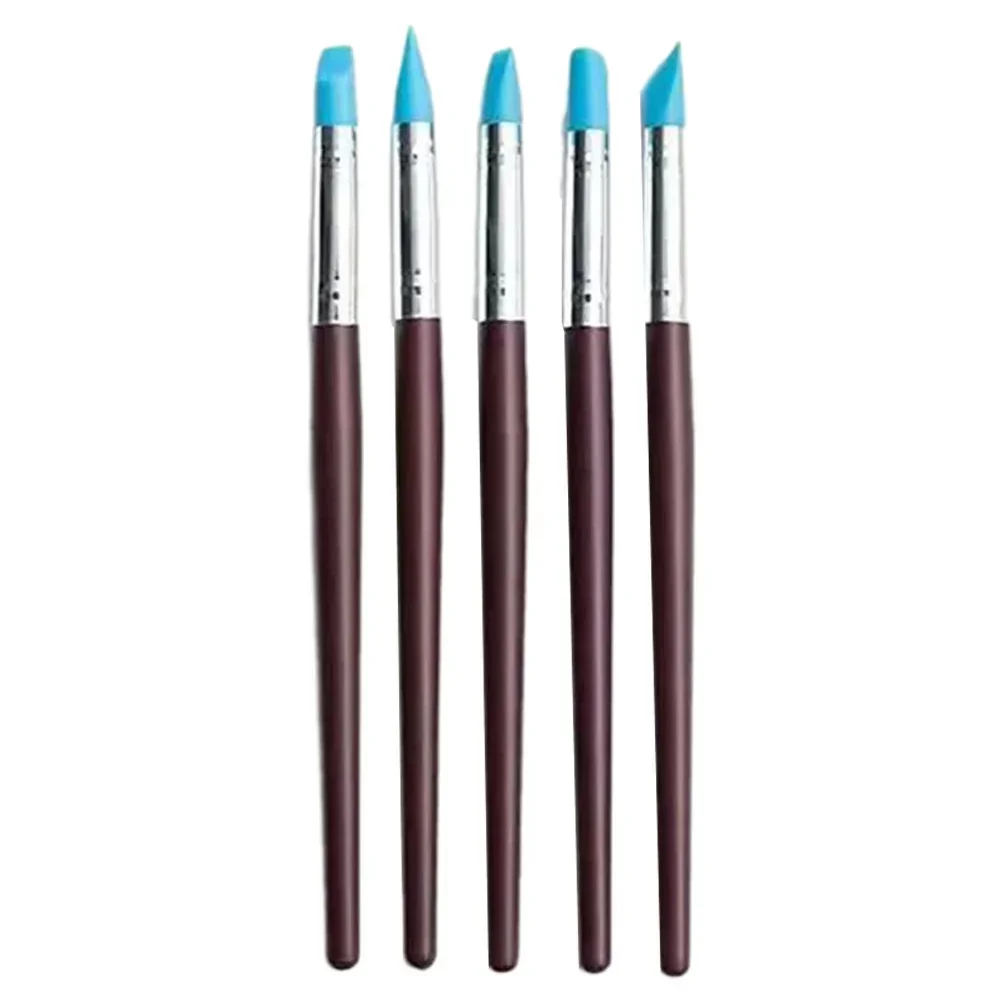 5Pcs Clay Sculpting Tool Set Compact & Portable Silicone Brush Clay Pen Shaping Sculpting Tools Precise Control Pottery Tool