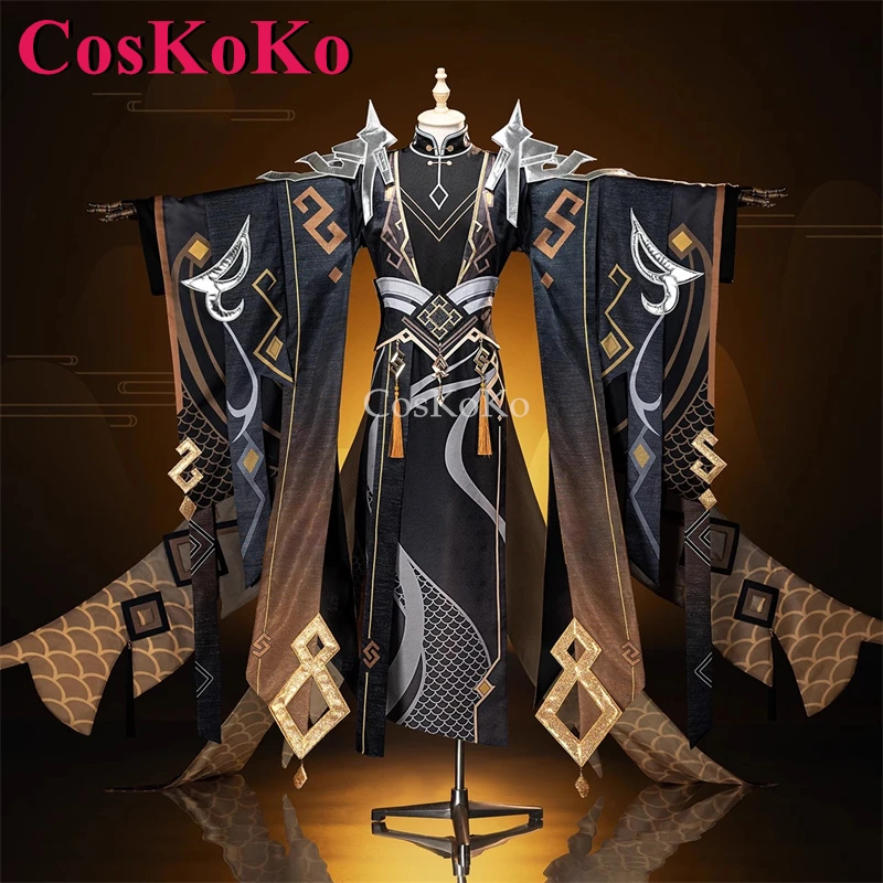 CosKoKo Zhongli Cosplay Game Genshin Impact Costume Shan Hai Jing Fashion Handsome Uniforms  Halloween Party Role Play Clothing