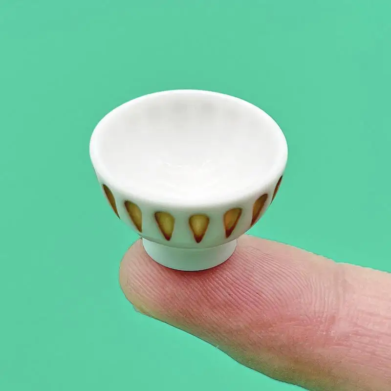 10pcs Kawaii Resin Simulation 3D Bowl Dollhouse Miniature Dinnerware Art Flatback Cabochon DIY Supplies Craft Decoration
