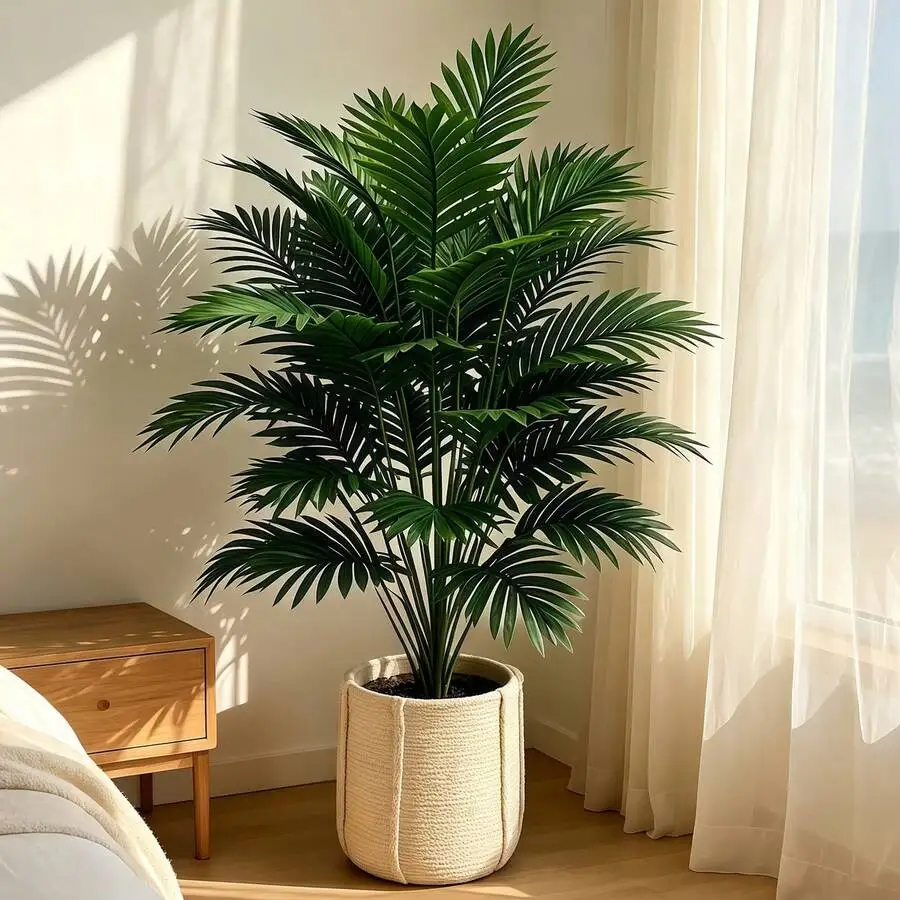 57 Inch Extra Large Outdoor Artificial Greenery Loose Tail Palm Potted Plant Indoor/Outdoor Large Floor Standing Living Room Fak
