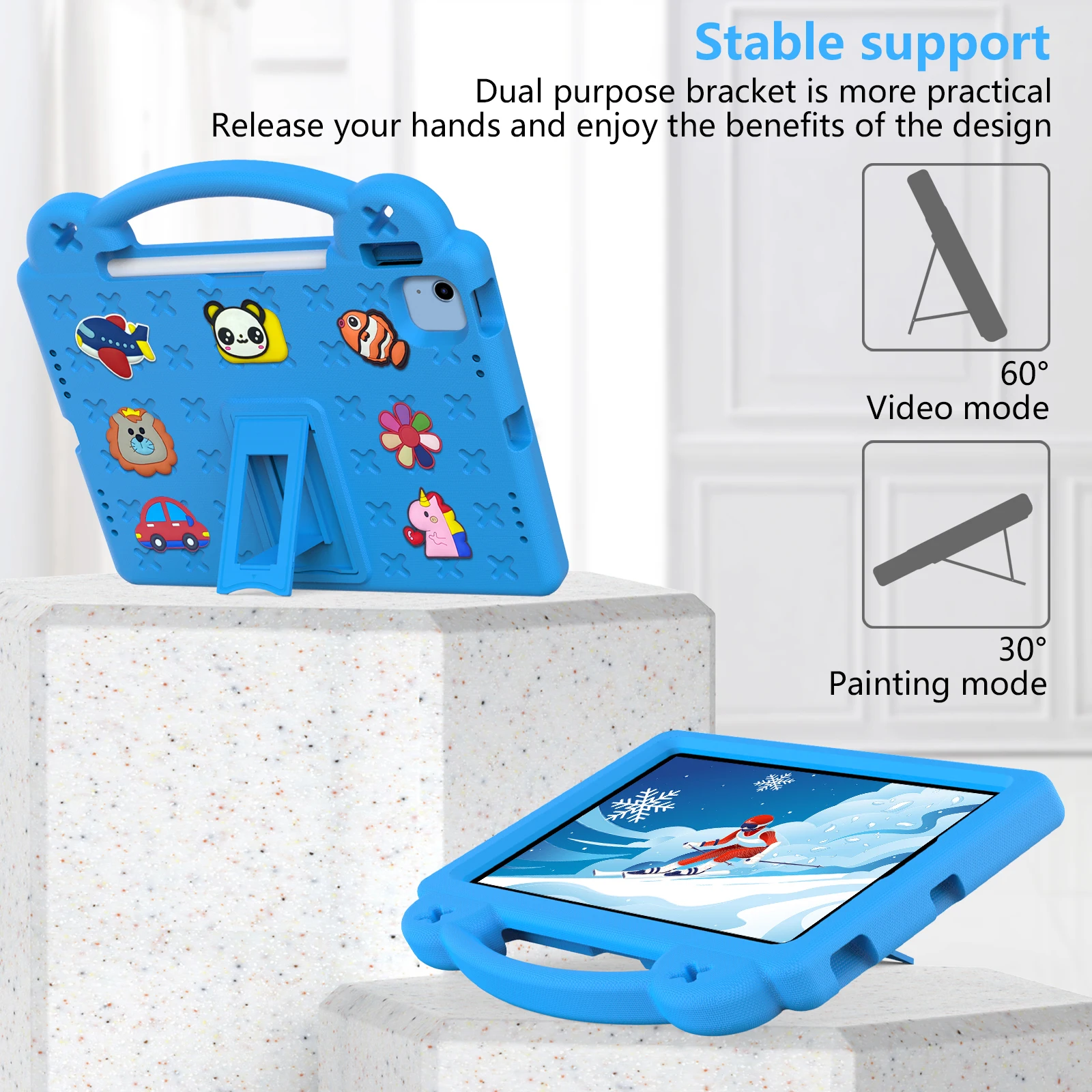 For iPad 10.9 2022 10th Generation Case Model A2757 A2777 A2696 Kids Funda EVA Tablet Shockproof Soft Cover Hand Holder Capa