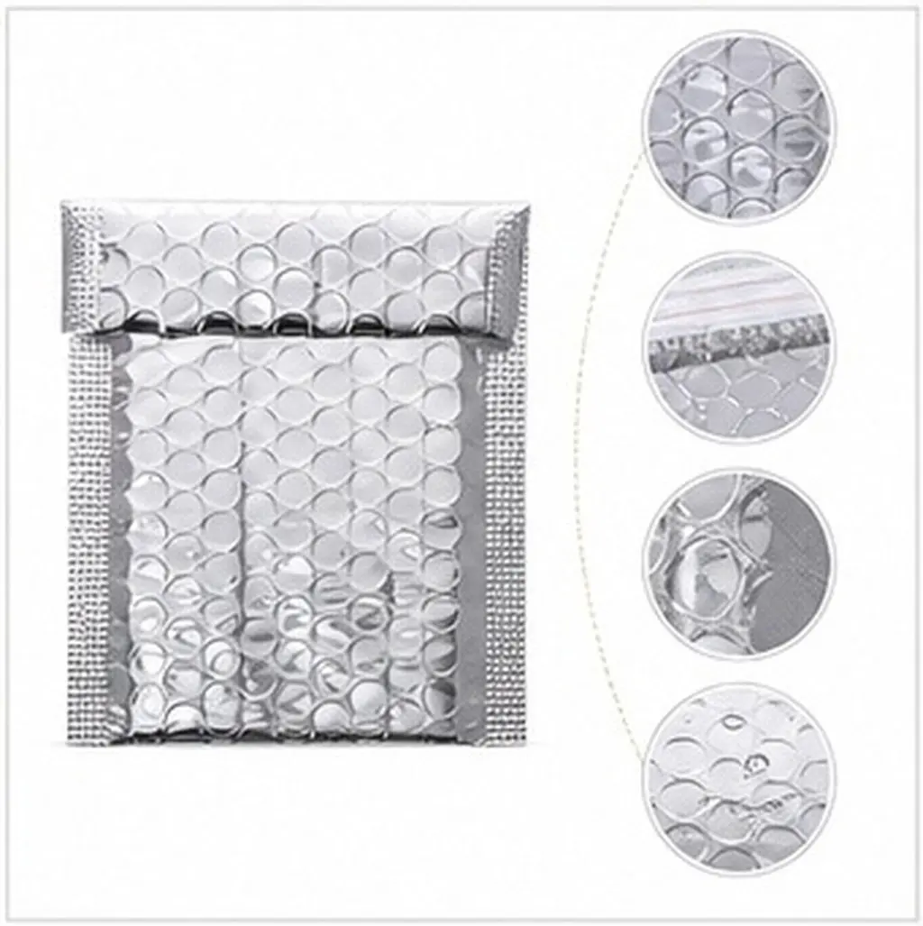 100Pcs Bubble Padded Mailers Aluminum Foil Interior Bubble Lined Self Seal Closure for Phones Jewelry Electronics Cosmetics