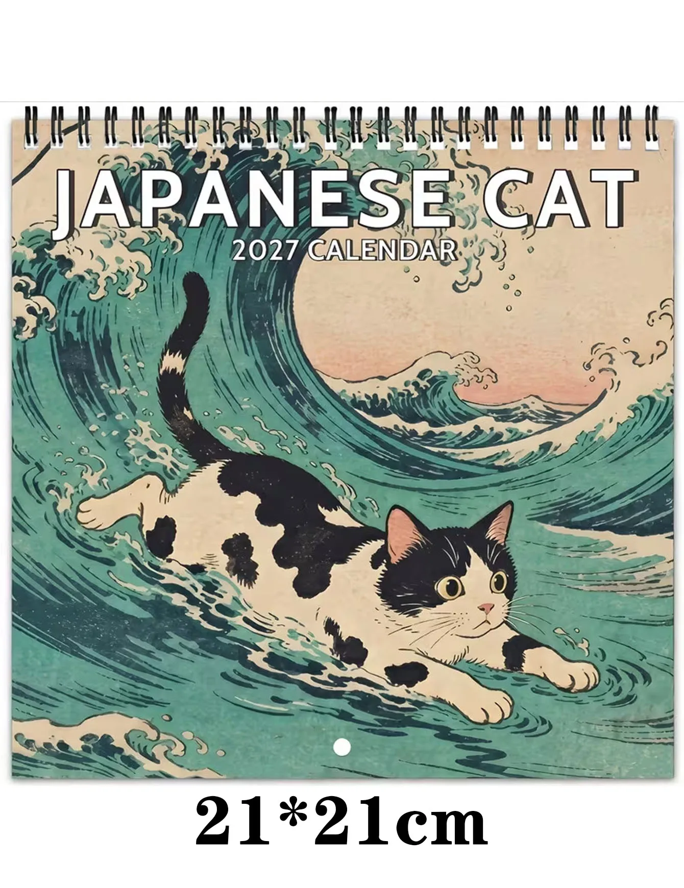 High Aesthetic Retro Ukiyo-e Art 2027 Calendar, Exquisite Japanese Cat Painting Hanging Monthly Planner