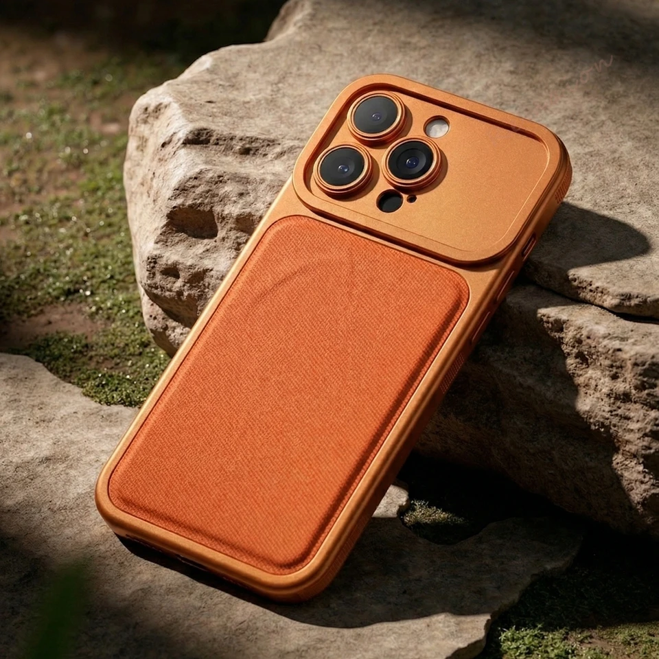 Etui Magnetyczne z Dużymi Okienkami na Telefon iPhone 17 13 14 15 16 Pro Max 16Pro 17Pro, Silikonowa Ochronna Obudowa z Obsługą Bezprzewodowego Ładowania Magsafe