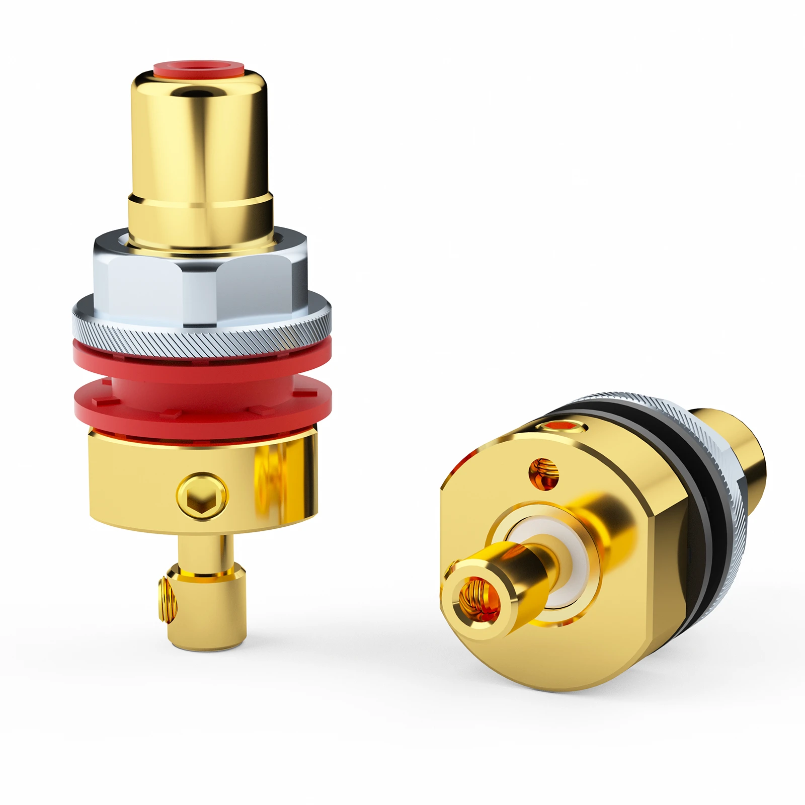 Розетки Monosaudio C406 RCA, провода из чистой меди/золота/родиевого покрытия с латунными крепежными винтами и тефлоновыми изоляторами
