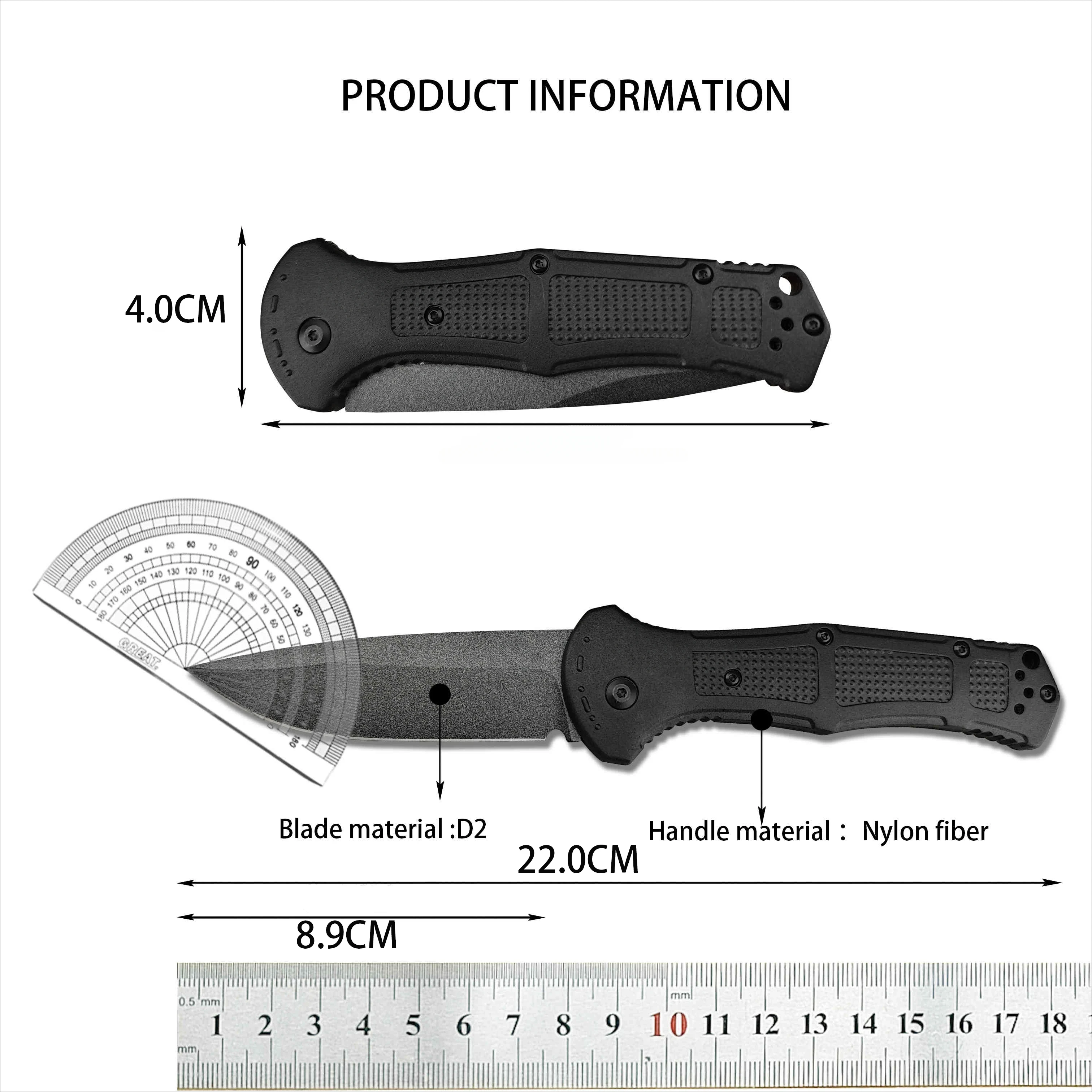 BM 9070 folding knife D2 steel nylon fiber handle outdoor camping hiking survival portable fruit knife EDC pocket knife gift