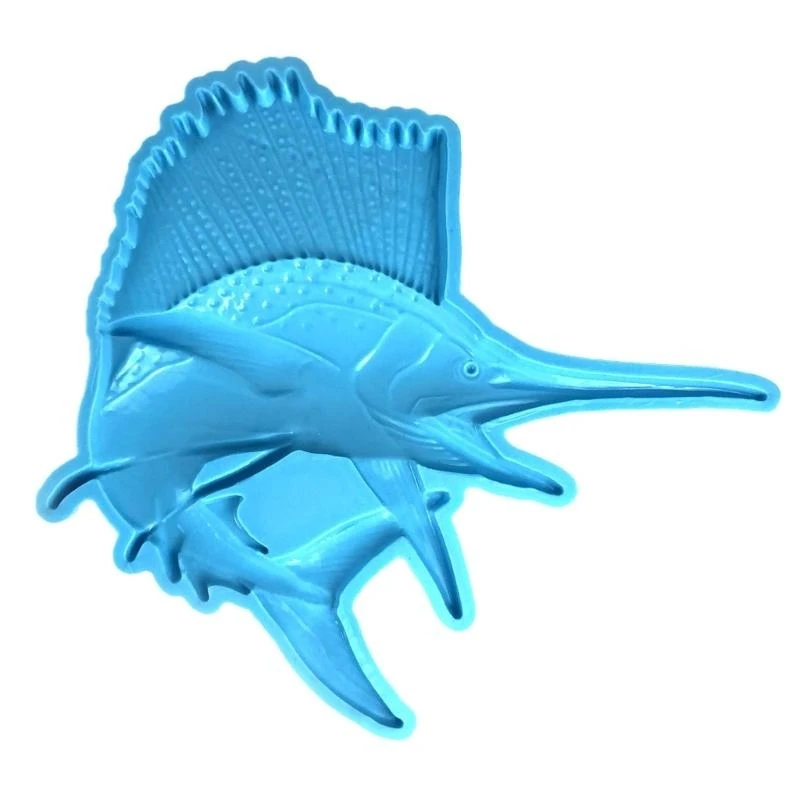 J78F Swordfish Shaped Silicone Molds Table Ornament Mould DIY Crafts Plaster Mold
