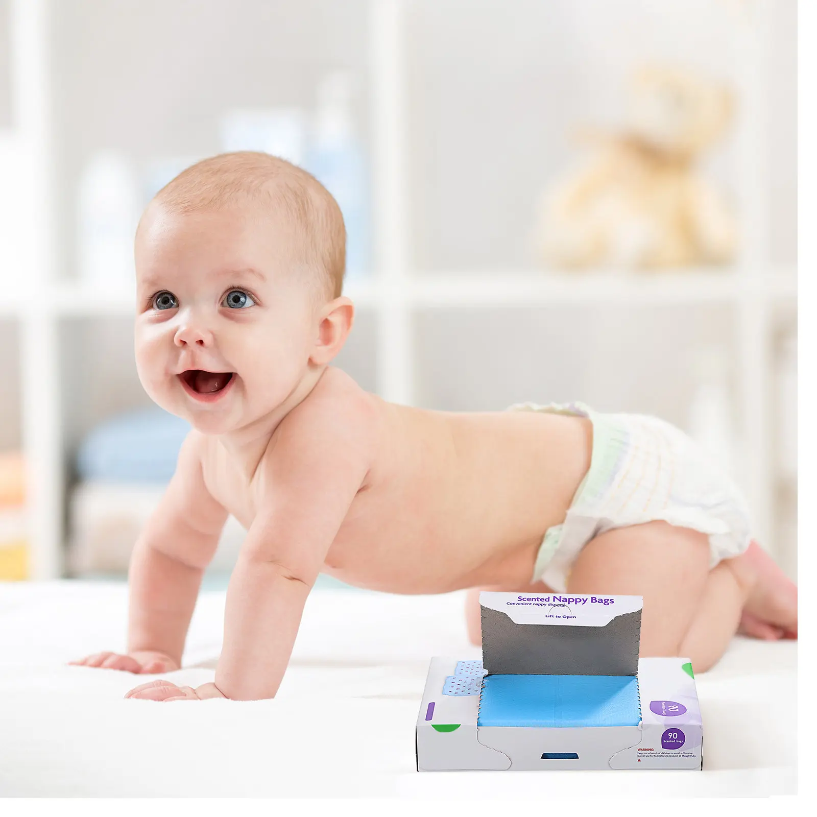 Diaper Collection Bag 2 Boxes Baby Pet Waste Bags Nappy Hdpe Disposable Sacks Thickened Leak Proof Easy Tie Scented Garbage Bags