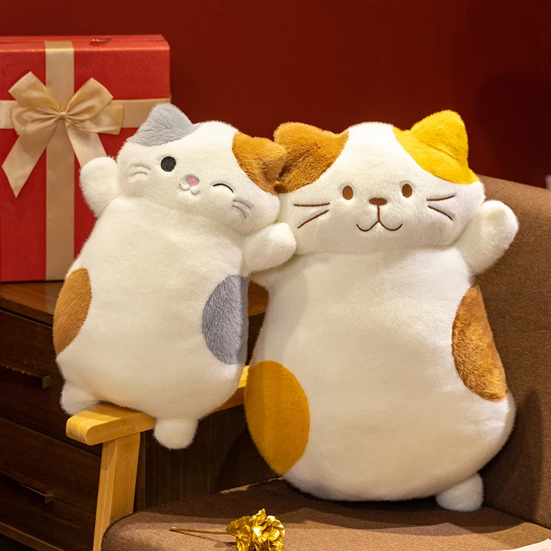 

Kawaii Biscuit Kitten Plush Toys Cotton Stuffed Cozy Cat Throw Pillow Soft Sofa Chair Cushion Lovely Room Decor Nice Gift