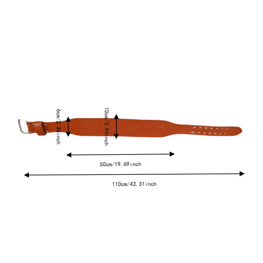 Full Grain Cowhide Weightlifting Belt Brown Adjustable Full Grain Cowhide Waist Support Sturdy Lifting Belt Weight Training