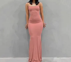 Satin Slip Sleeveless Backless Maxi Dress Women 2023 Y2K Summer Bodycon Elegant Sexy Outfits Ladies Birthday Party Club Sundress