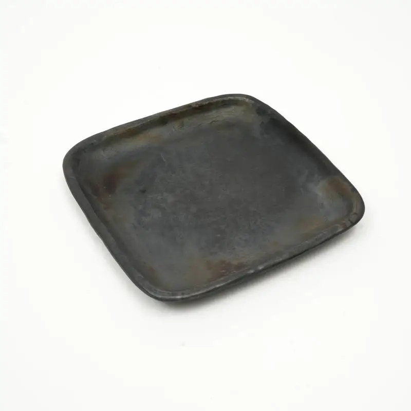 طبق مربع كبير من فخار Longpi وطبق حجر ريفي - طبق تقديم فريد لديكور المنزل والترفيه #4