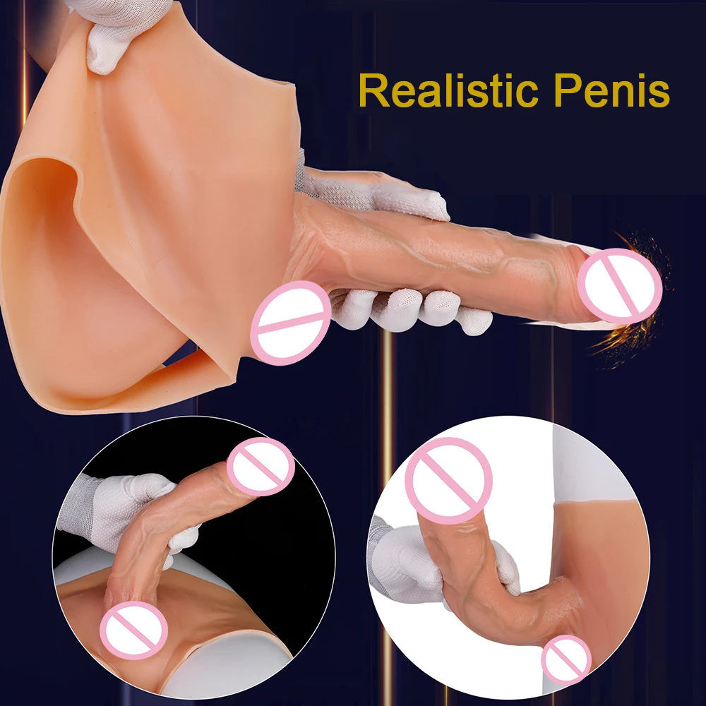 YOCY Wearable Solid Dildo Panties Silicone Anal Plug Strapon Realistic Penis Pants Elastic Sex Toys For Women Lesbian Pleasure view 5