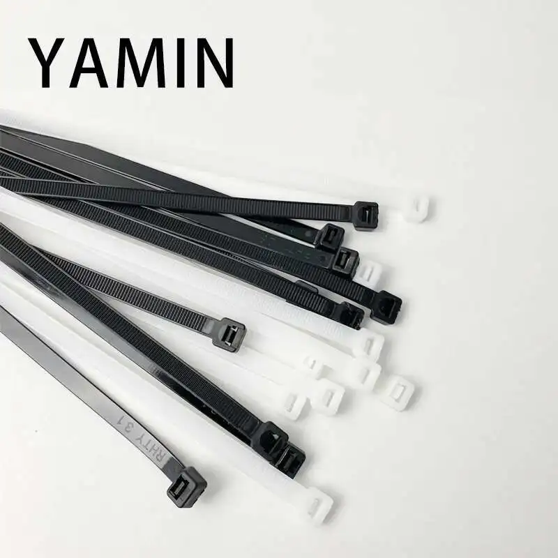 

5x300mm Cable Tie Black/White Self-Locking Plastic Nylon Wire Zip Fasten Ring Wraps Strap 8*200mm