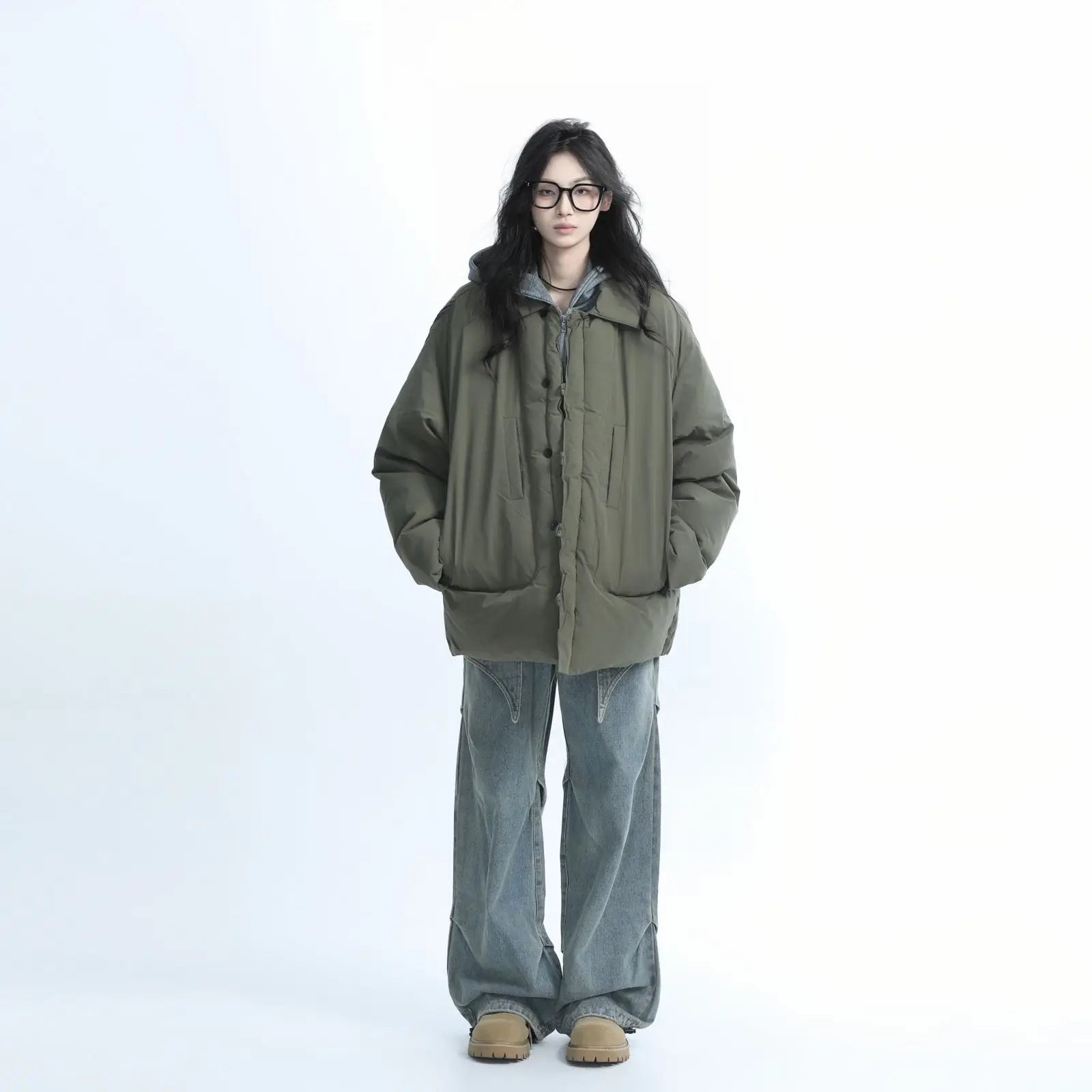 冬の新作レディースコットンジャケット通勤ルーズワークウェアレトロオーバーサイズジャケット