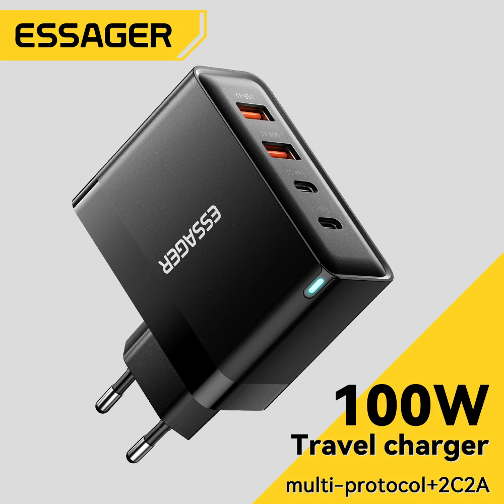 Essager 100W USB Type C Charger 65W PD3.0 Fast Charger with Quick Charge 4.0 3.0 USB Phone Charger For MacBook Laptop Smartphone