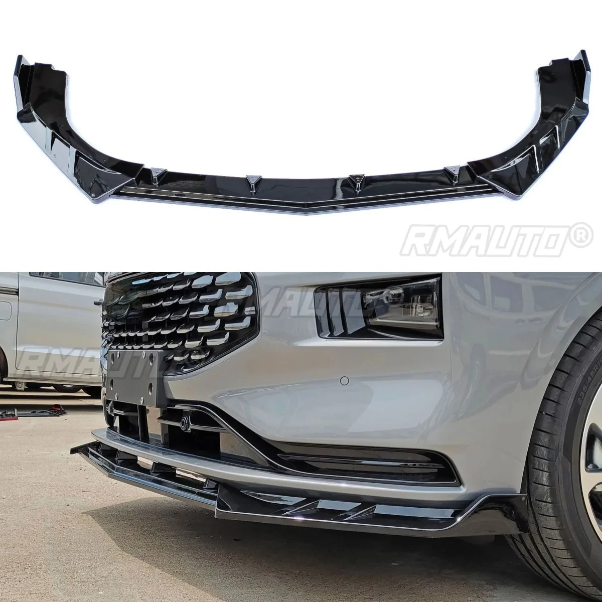 

For Ford Mondeo EcoBoost Car Front Bumper Lip For Ford Mondeo EcoBoost 2022 Bumper Guard Protector Cover Apron Car Accessories