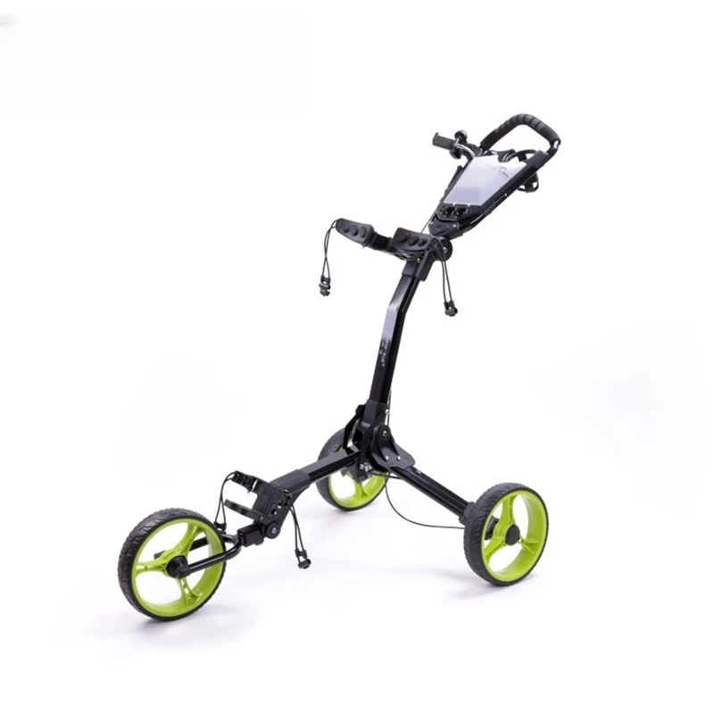 Golf bag hand push three-wheel foldable and detachable aluminum alloy material