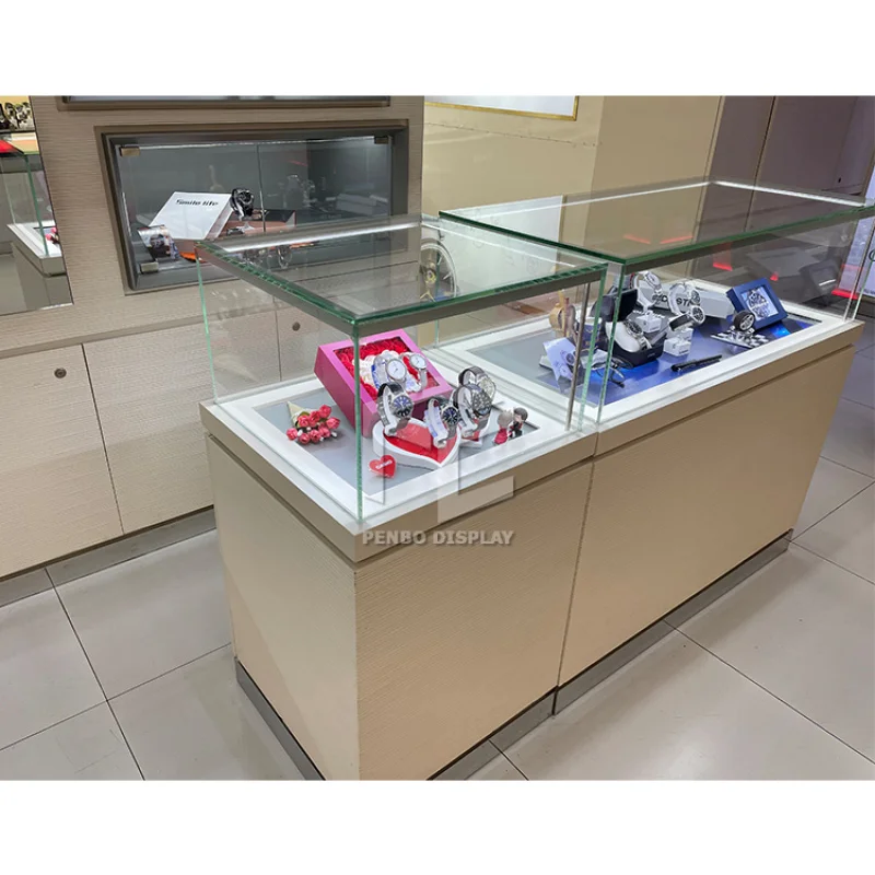 

2025customized.High Quality Led Wall-mounted Wristwatch Display Showcase Glass Display Stand Watches display Store