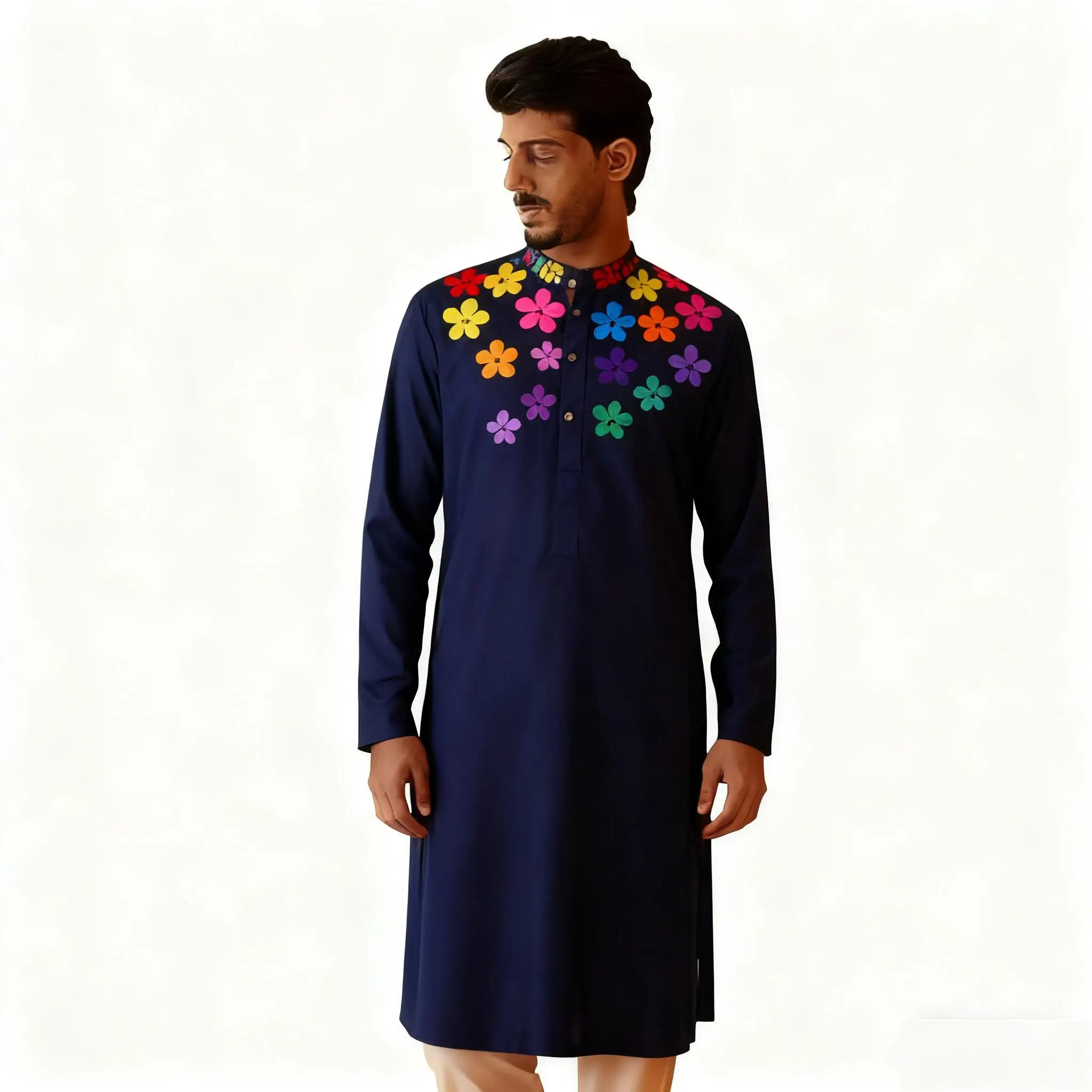 الصيف الرجال الرقمية المطبوعة كورتا فاردهة منتظم صالح اليوسفي طوق جميع المناسبات مثل هدية مسلمة رداء أوم Musulman #3