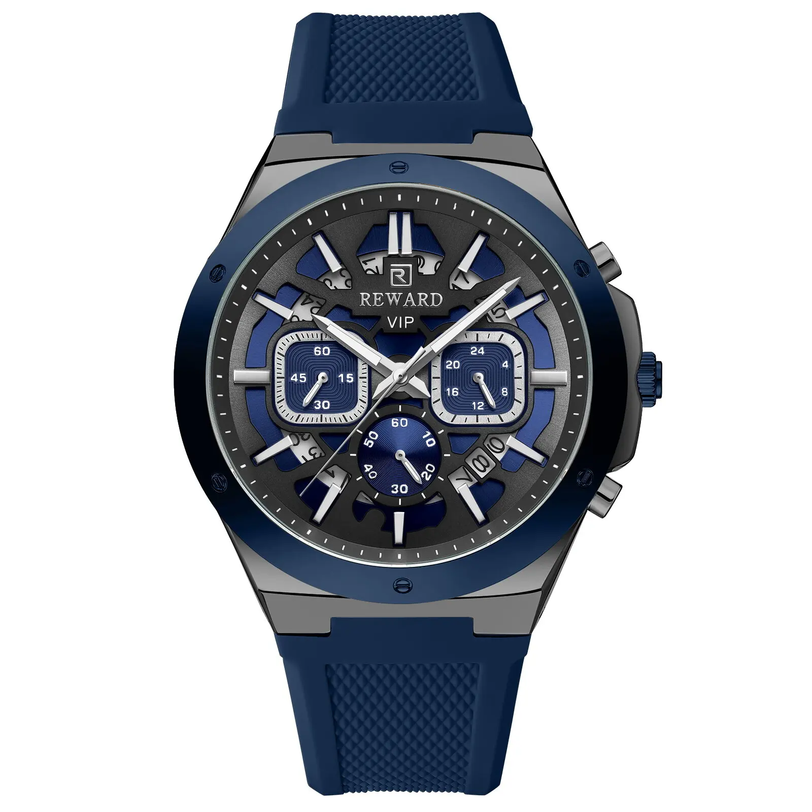 Reward  style men's fashionable casual watch multifunctional night light waterproof sports timing code watch