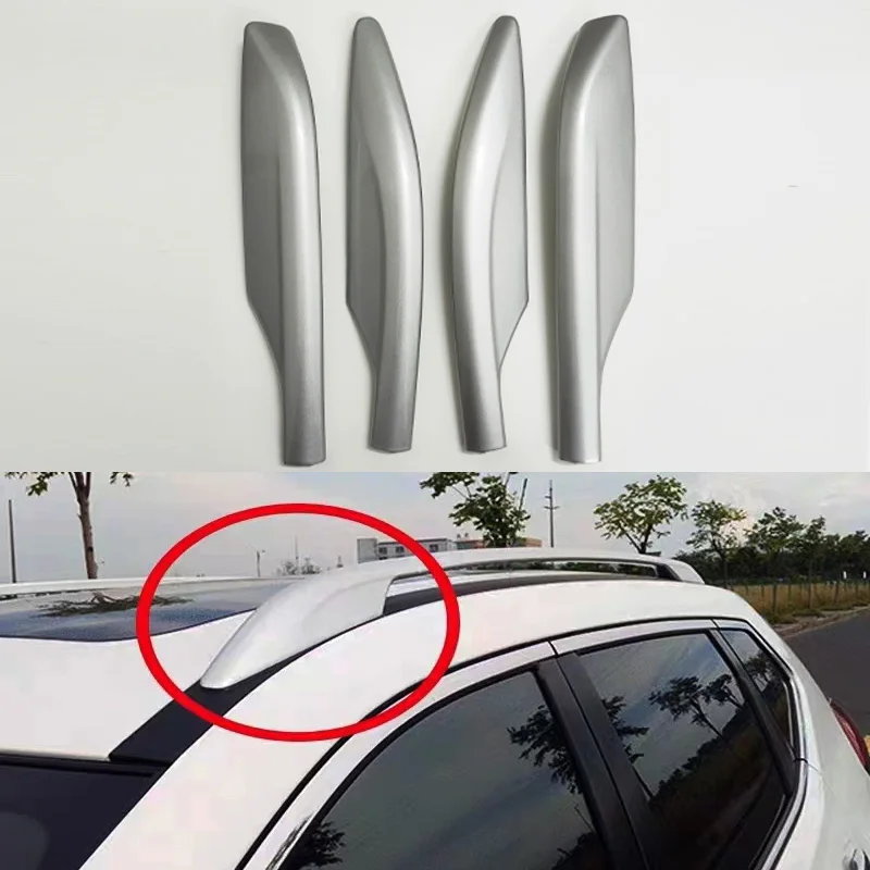 Silver Roof Rack Luggage Rack Bar Rail End Cover Shell Cap Trim For NISSAN X-TRAIL X trail Rogue T32 2014-2021