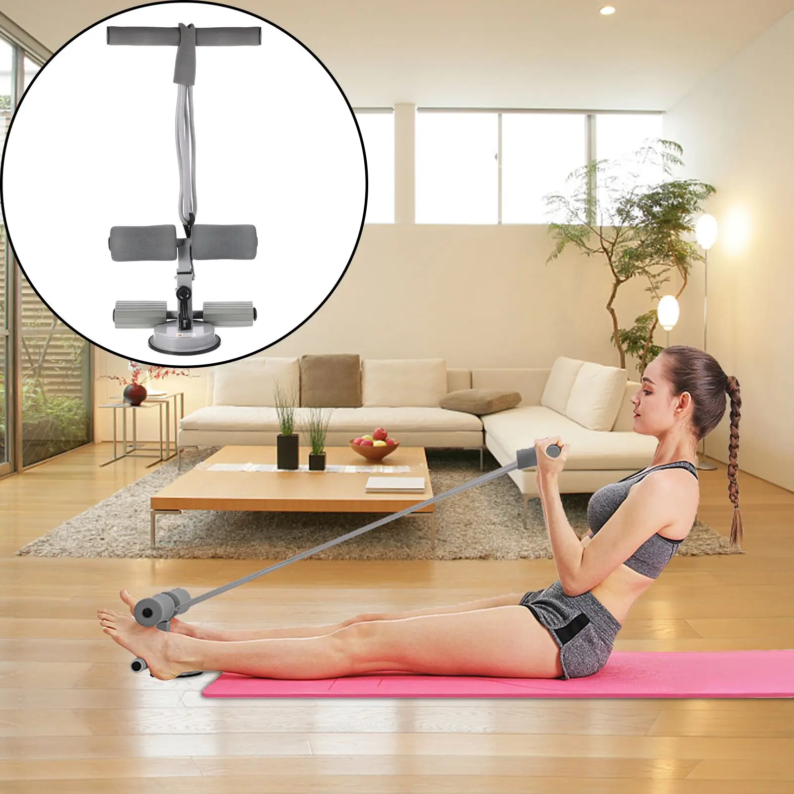 

Portable Sit-Up Bar with Suction Cups Abdominal Curl Assist Lightweight Home Travel Workout Equipment Sit-Up Assist