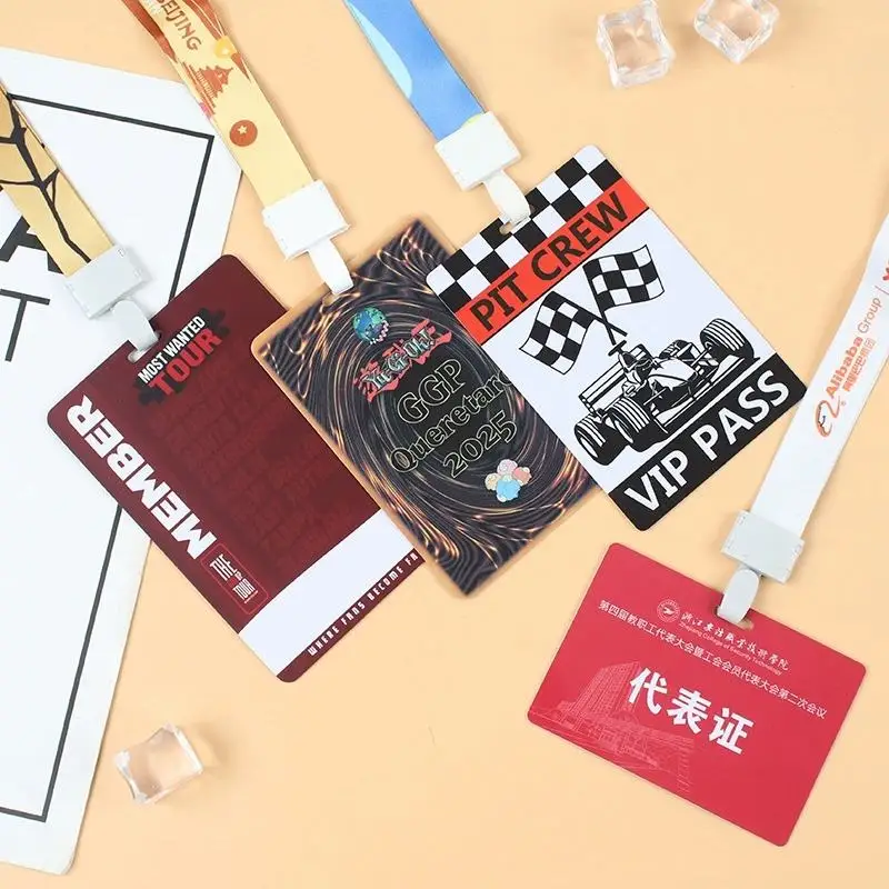 Personalized Custom Printed Waterproof Durable PVC ID Card Cartoon Animal Pattern Work Permit VIP Badge With Lanyard Wholesale