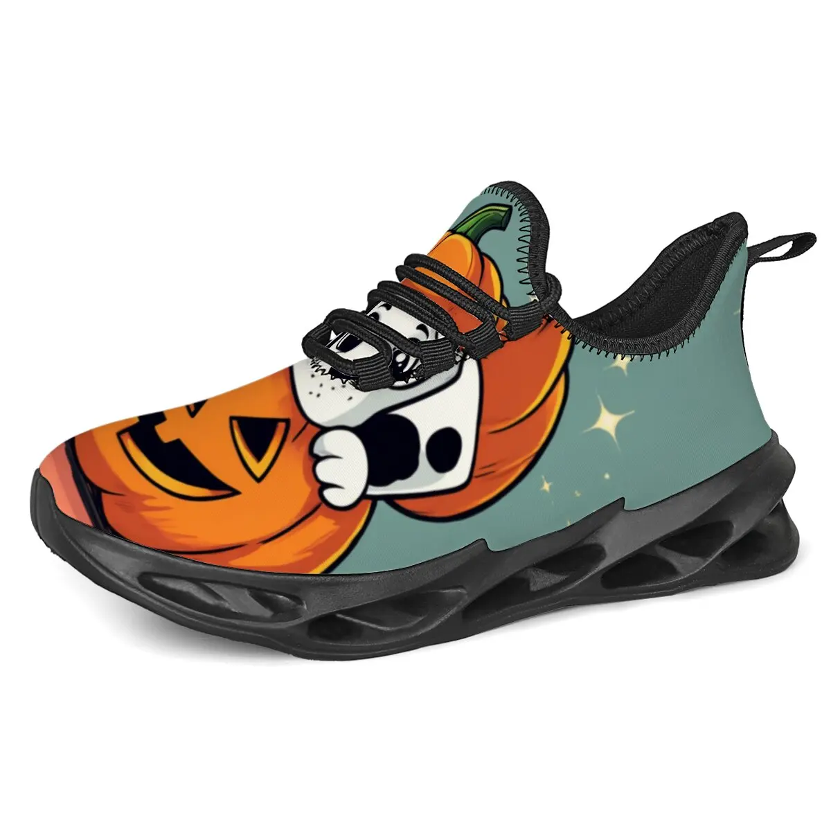 

Кроссовки женские и мужские с принтом тыквы на Хэллоуин, легкие осенние новые дышащие кроссовки с круглой головкой на шнуровке, уличные кроссовки Gfit