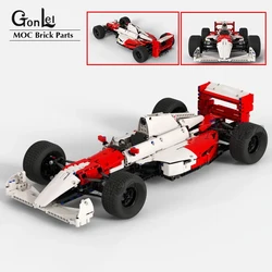 Customed MOC Ayrton Senna Formula 1 McL60 F1 Technical Cars Model 1:8 Bricks Building Block Kits Toys for Children Adults Gift