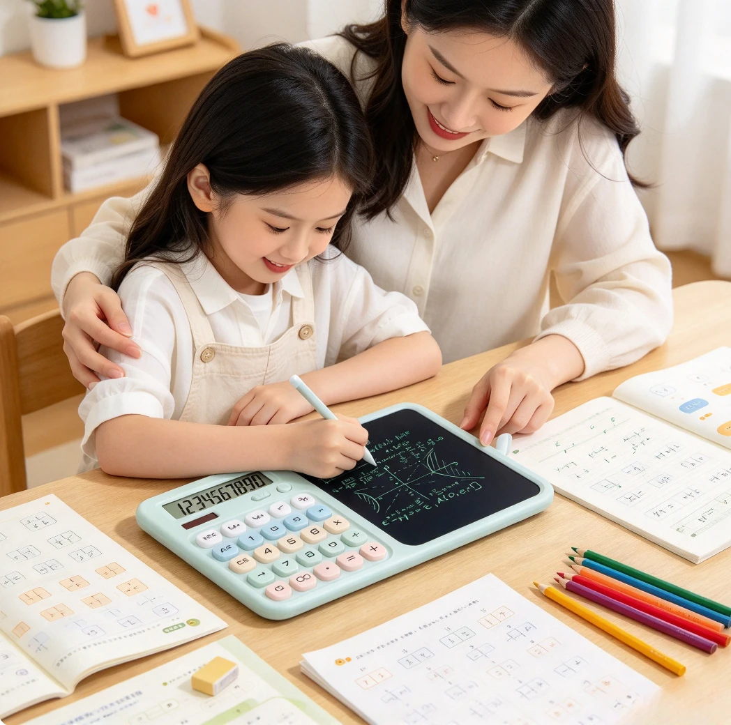 2-in-1 Calculator Handwriting Board Dopamine High Aesthetic Office Desktop Portable Electronic Calculation Handwriting Board