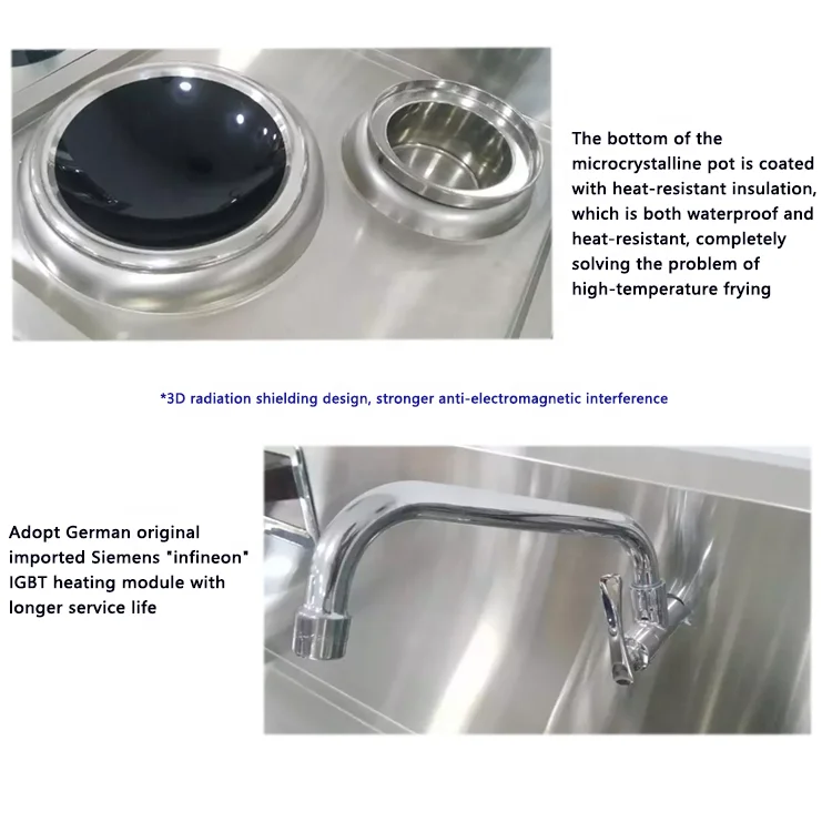 Commercial Double Wok Induction Stove Cooker 15kw