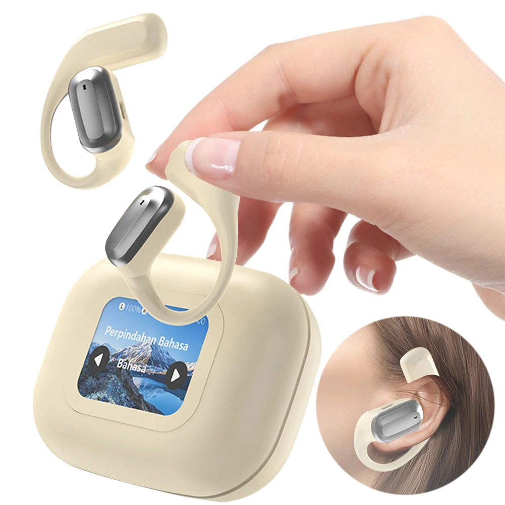 Intelligent Touch Screen Bluetooth-Compatible OWS Headphone IPX5 Waterproof Xp2 Earbuds LCD Colour Screen for Workout Sports