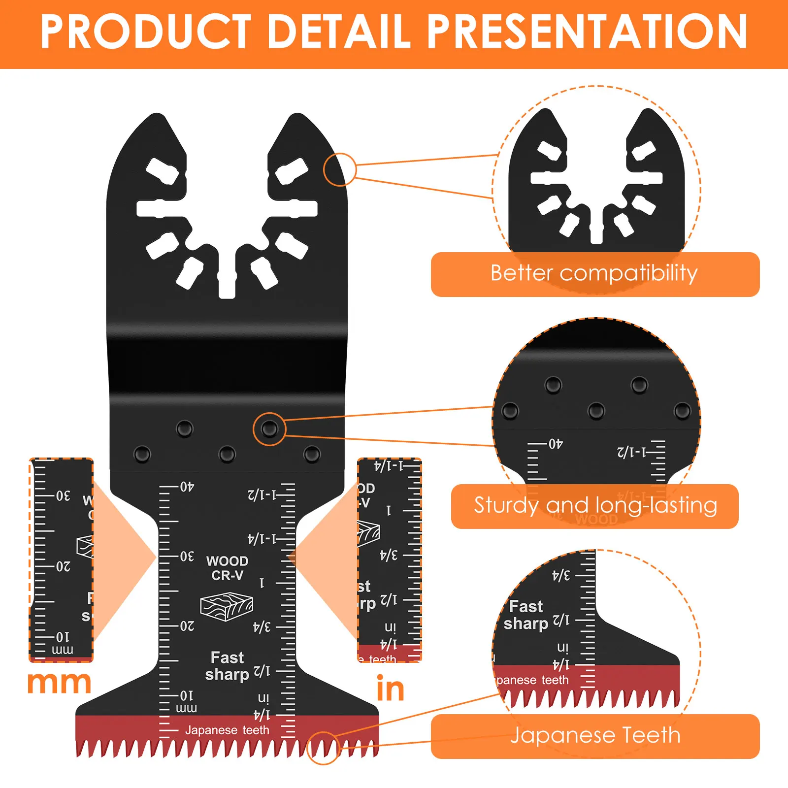 Oscillerende Zaagblad Set 10/18/26 Stuks Universele Titanium Bimetaal Oscillerende Multitool Blade met 3 Adapter voor Hout PVC Cutter
