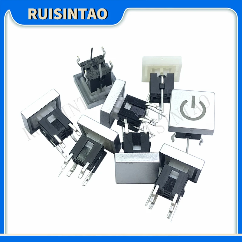 5Pcs 6*6*9.5mm DIP 6PIN Micro Push Button Tactile Momentary with LED through Hole Indication Switch for Electronics