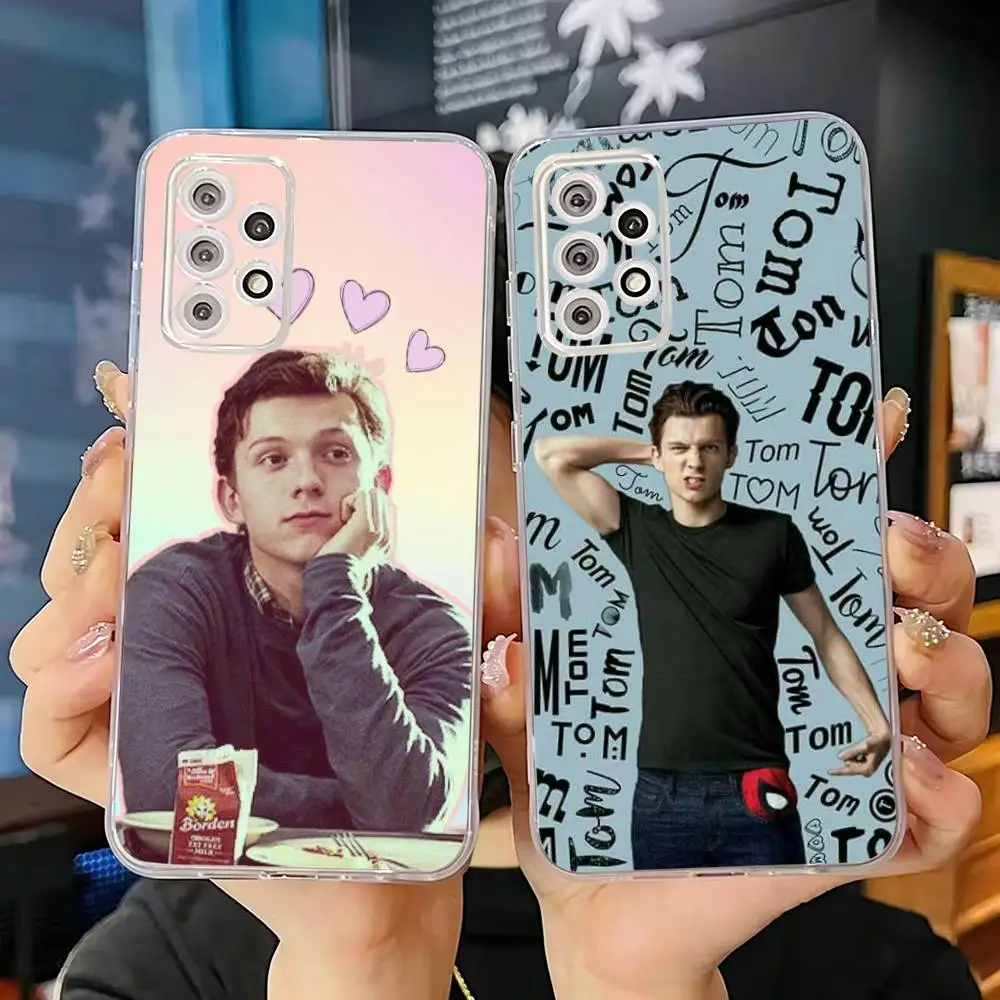 Popular Actor Tom Holland Phone Case Transparent Silicone Soft For Samsung S25,S24,S21,S22,S23,S30,Ultra,S20,Plus,Fe