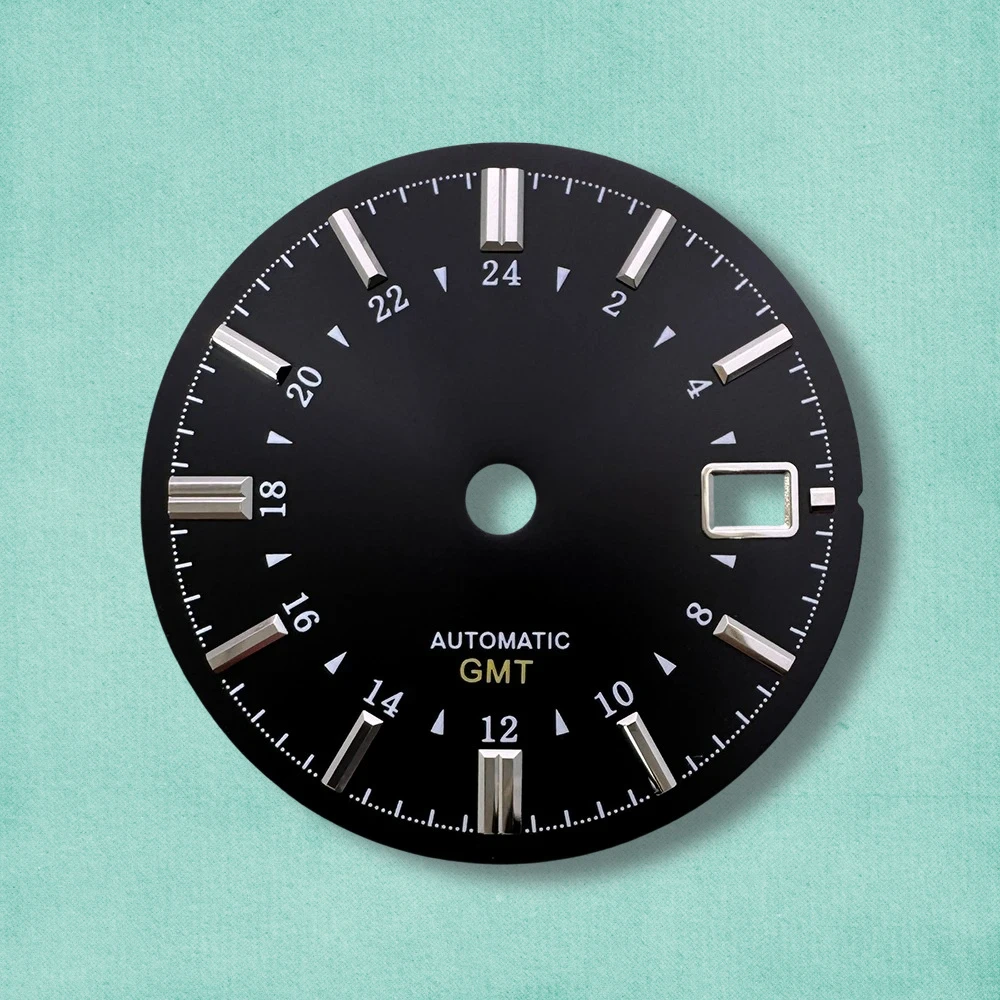 31mm GS Logo GMT Dial With Sun Pattern Grand S Dial Suitable For NH34/35/36 Movement High Quality Watch Accessories ﻿