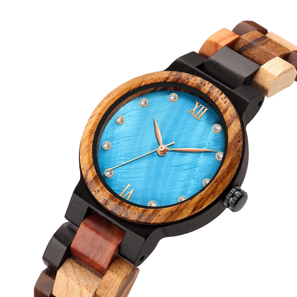Wooden Watch Ladies Watch Casual Fashion Quartz Watch Japanese Movement Round Dial Wooden Women Wristwatches Custom reloj