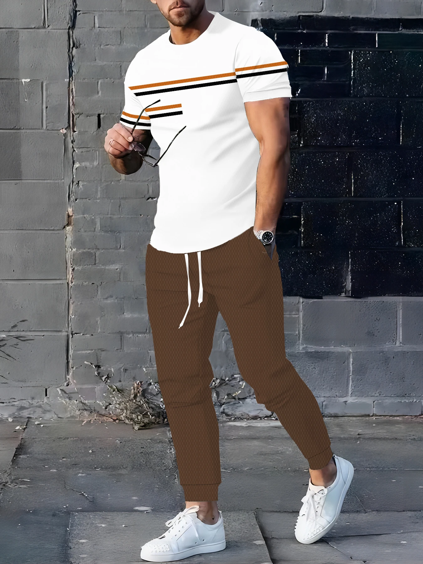 

Men's Letter Paris Print Sets Men Fashion Short Sleeve T-shirt + Pant 2pcs Set Suits Street Outfit Mens Tracksuit Men Clothes