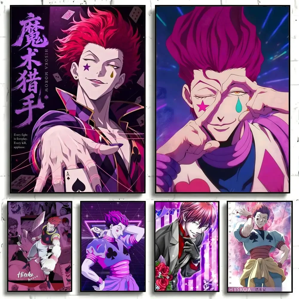 Anime Hisoka Poster Self-adhesive Art Waterproof Paper Sticker Coffee House Bar Room Wall Decor