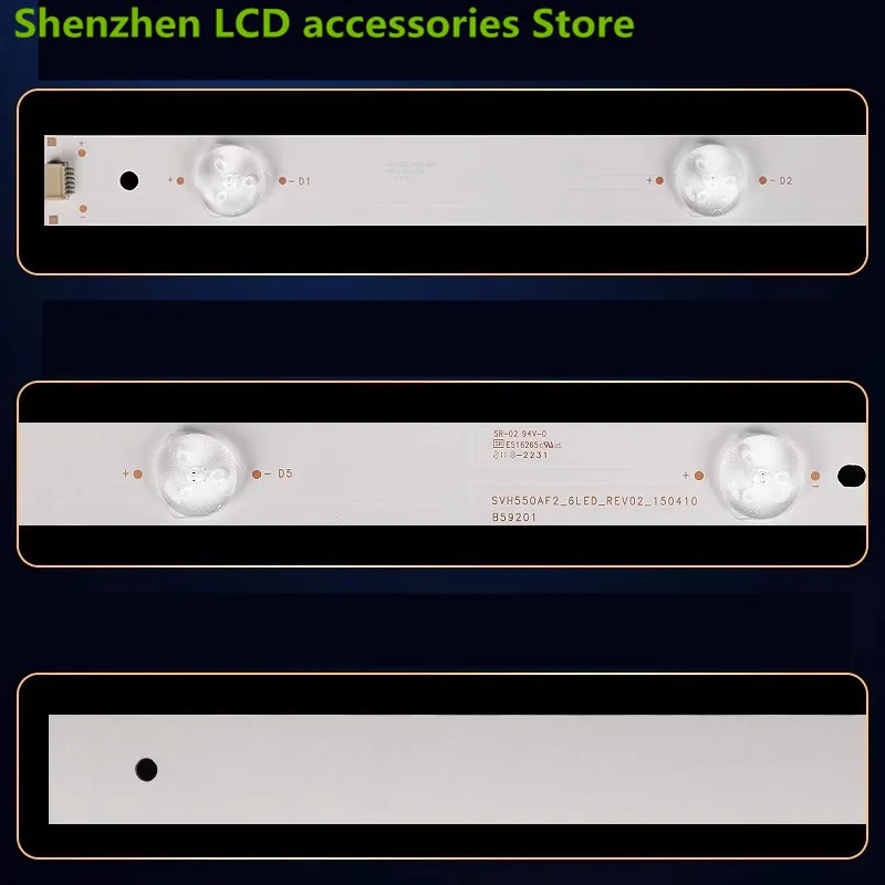 Per Hisense SVH550AF2 _ 6LED _ REV02 _ 150410/REV01 _ 140919 HD550DU-B51 583MM 6LED 3V 100% nuova striscia di retroilluminazione a LED