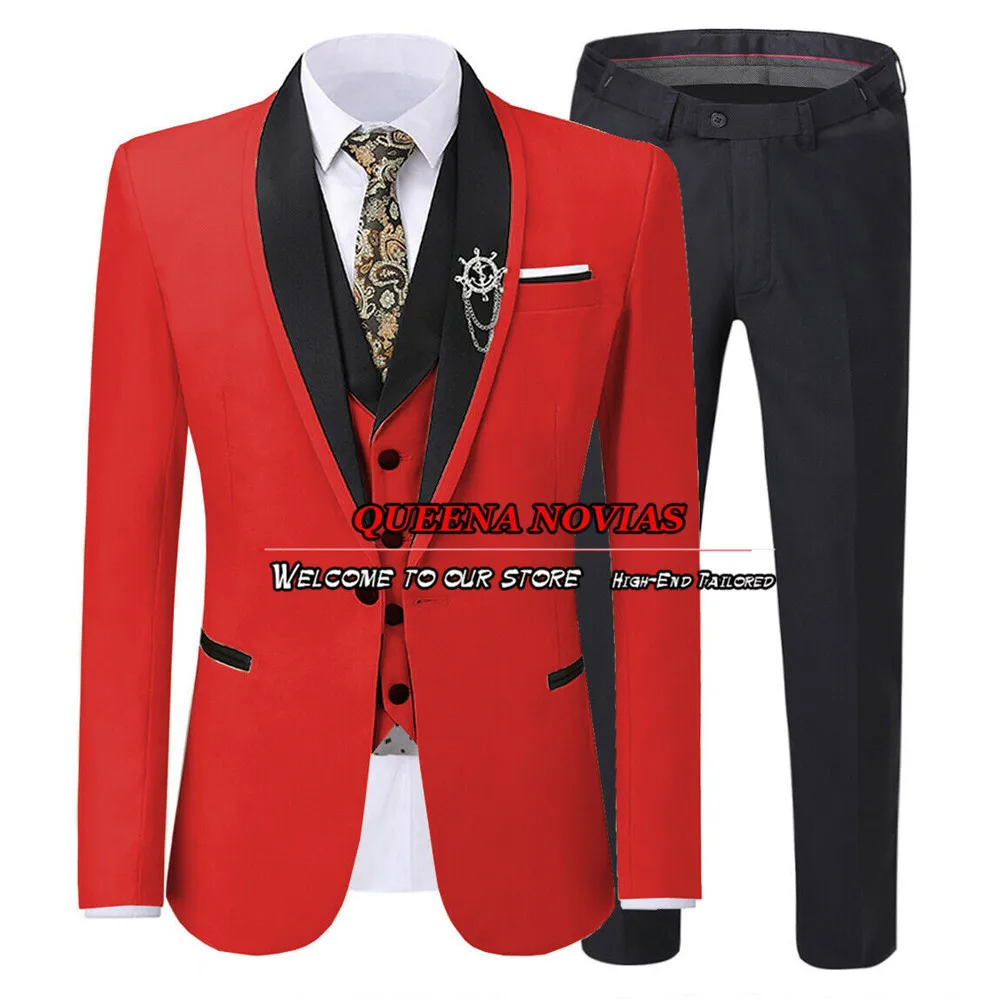 Traje negro de corte entallado para hombre, traje Formal de 3 piezas para novio y boda, hecho a medida esmoquin, Blazer clásico con solapa de pico, conjunto de vestido de graduación 2023