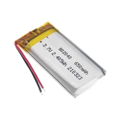802040 3.7V 650mAh Lithium Polymer Rechargeable Battery For MP3 MP4 GPS LED Toy Bluetooth Headset Recording Pen Massager Part
